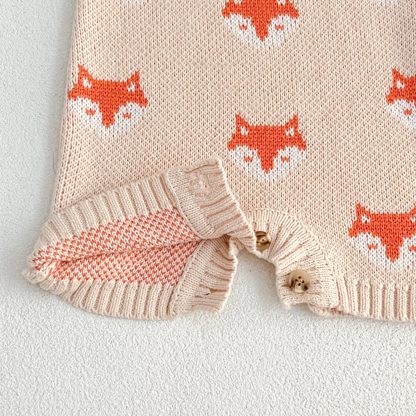 2024 Newborn Baby Girls Knitted Sweater Rompers Children Cartoon Fox Print Suspender Bodysuit Toddlers Autumn Baby Kint Clothes - JAC