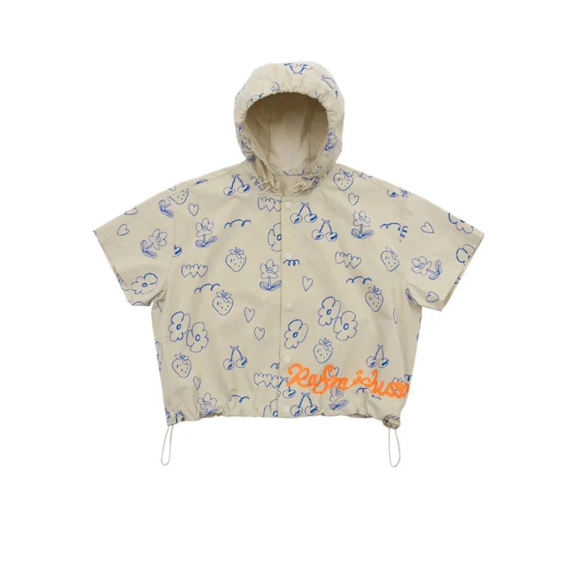 2024 Summer Baby Boy Clothes Set Fashion Cartoon Print Cotton T - shirt Shorts Hooded Cardigan Boy Girl Sports Set Kids Clothes - JAC