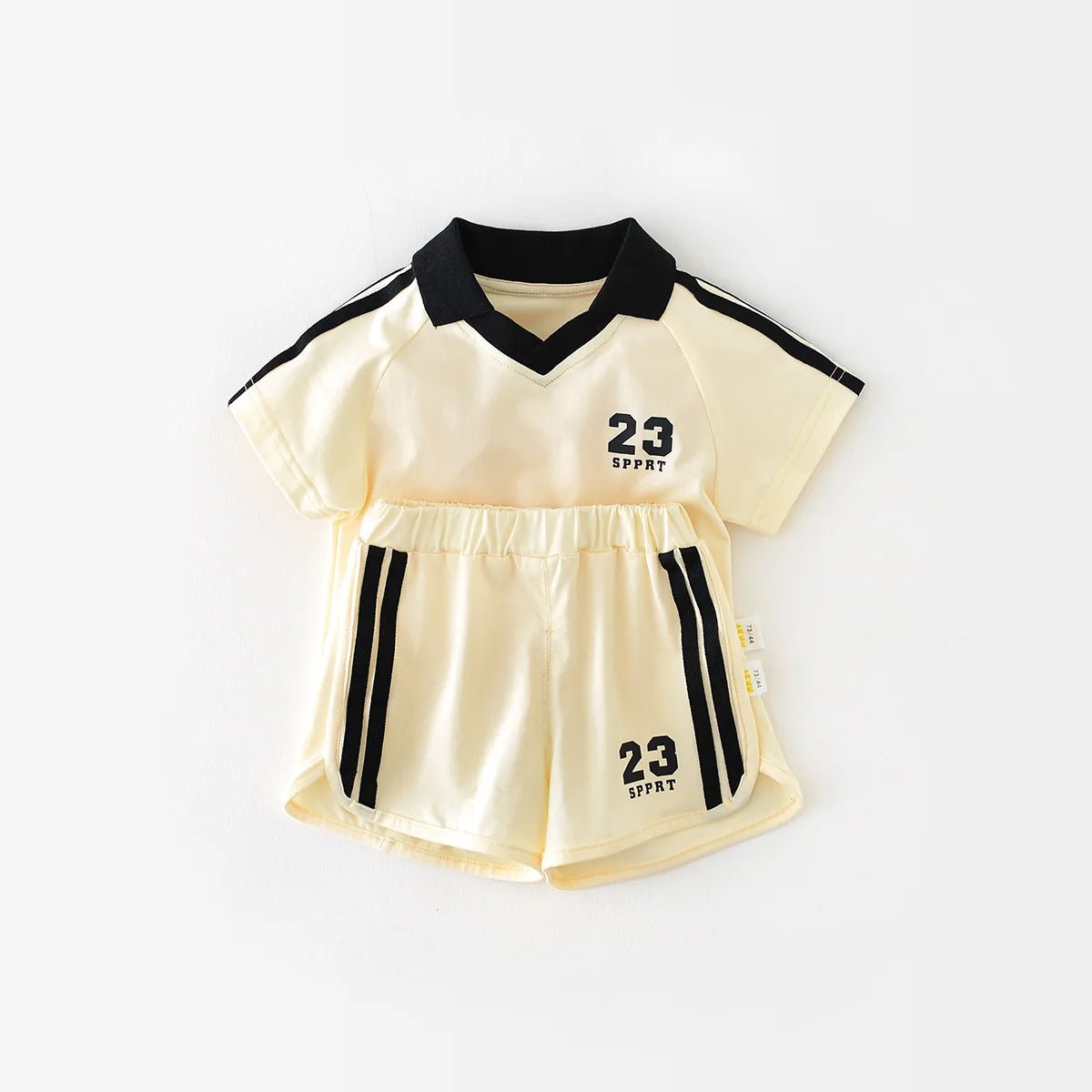 22062 Baby Clothing Set 2024 Summer New Short Sleeve Baby Boy's Sports Suit College T - shirt +Short Casual Two - piece Suit - JAC