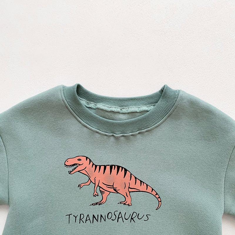 Dinosaur Thick Sweatshirt Full Length Romper - JAC