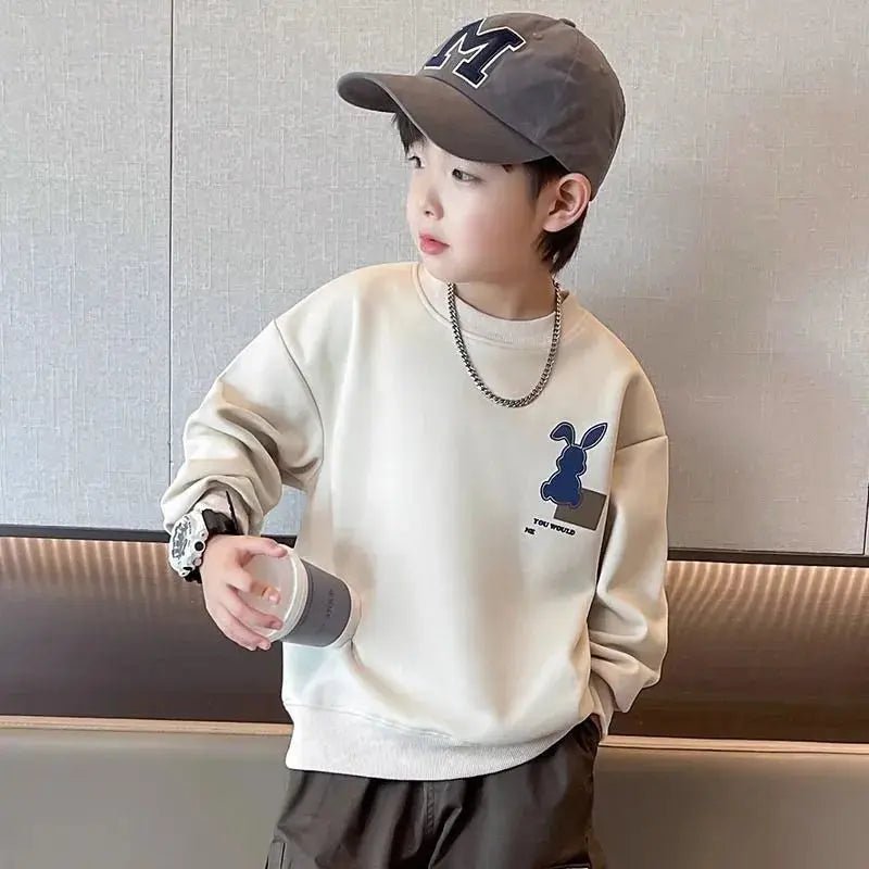 Apricot & Beige Rabbit Patchwork Sweatshirt for Boys - JAC