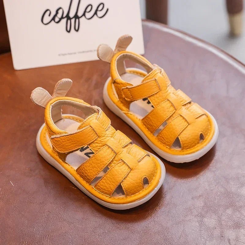 Baby Girls Boys Sandals Summer Children Genuine Leather Shoes Comfortable Infant Toddler Shoes Soft sole Kids Beach Sandals - JAC