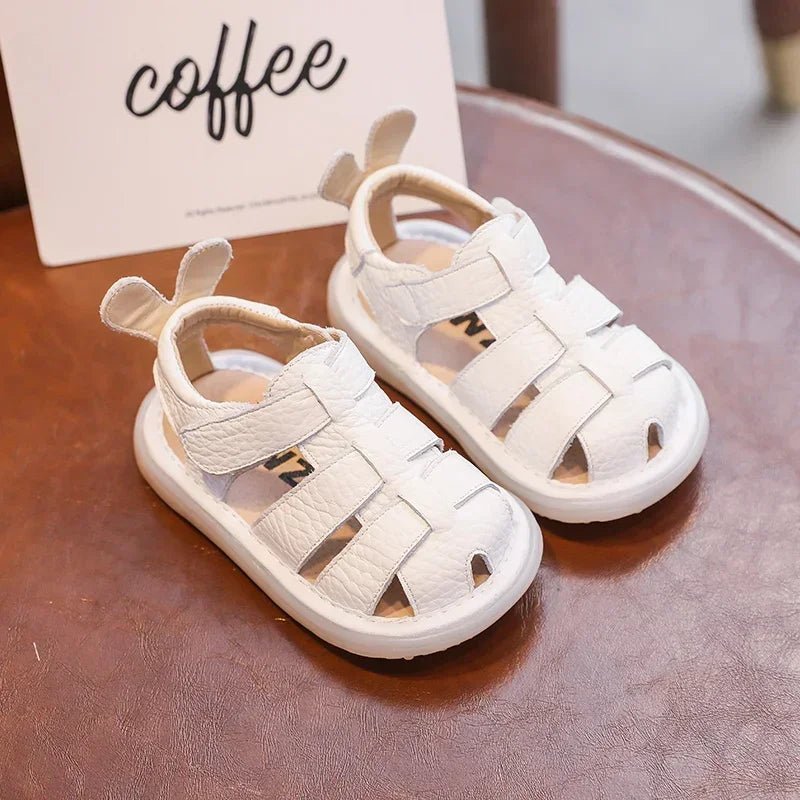 Baby Girls Boys Sandals Summer Children Genuine Leather Shoes Comfortable Infant Toddler Shoes Soft sole Kids Beach Sandals - JAC