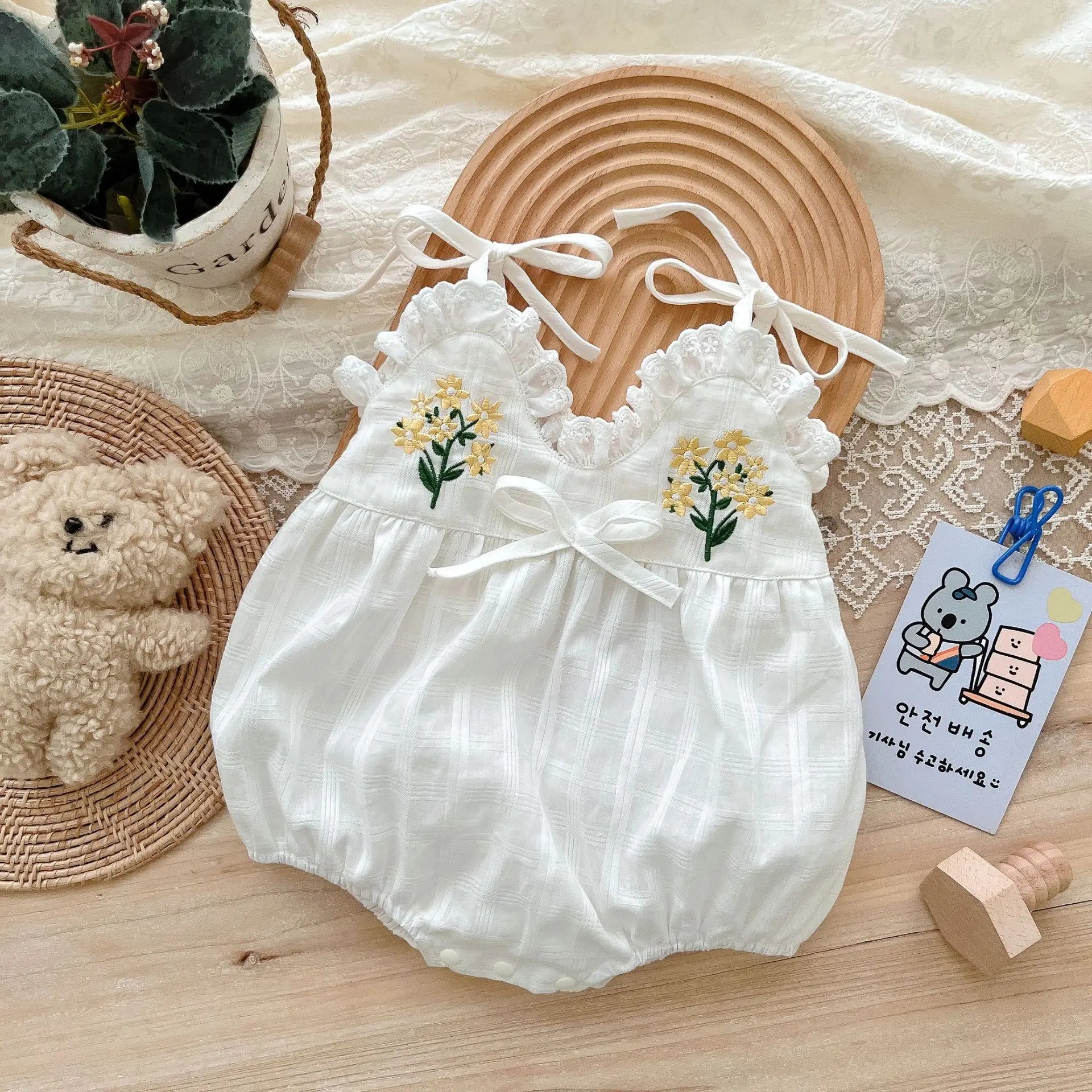 Baby Summer Wear Sling Romper Korean New Born Children's Baby Wrap Fart Clothes Full Moon 100 days Summer Outwear - JAC