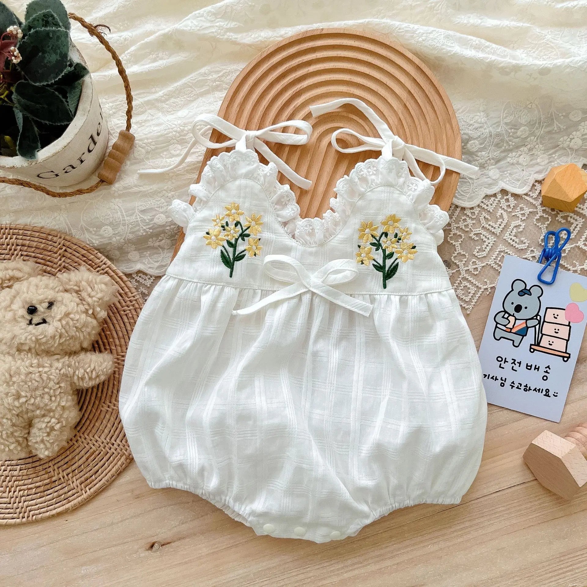 Baby Summer Wear Sling Romper Korean New Born Children's Baby Wrap Fart Clothes Full Moon 100 days Summer Outwear - JAC