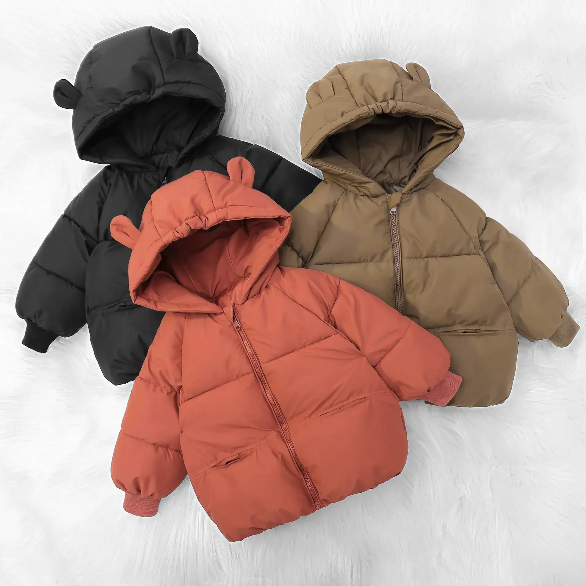 Bear Hooded Zip - Up Puffer Jacket for Kids - JAC