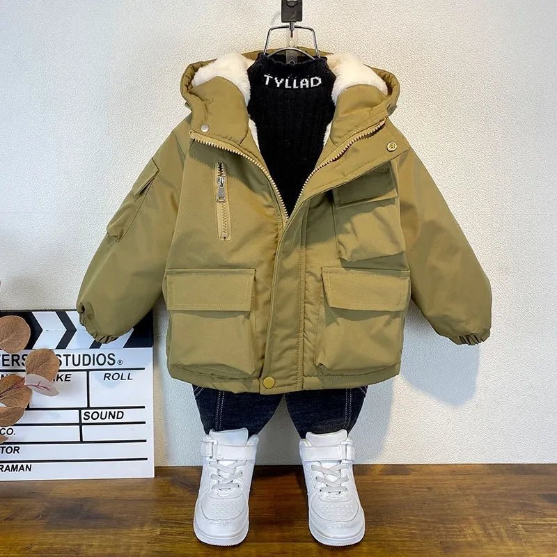 Black Hooded Cotton Parka for Boys - Winter Outerwear Kids Coat 3 - 8 Years XMP323 - JAC