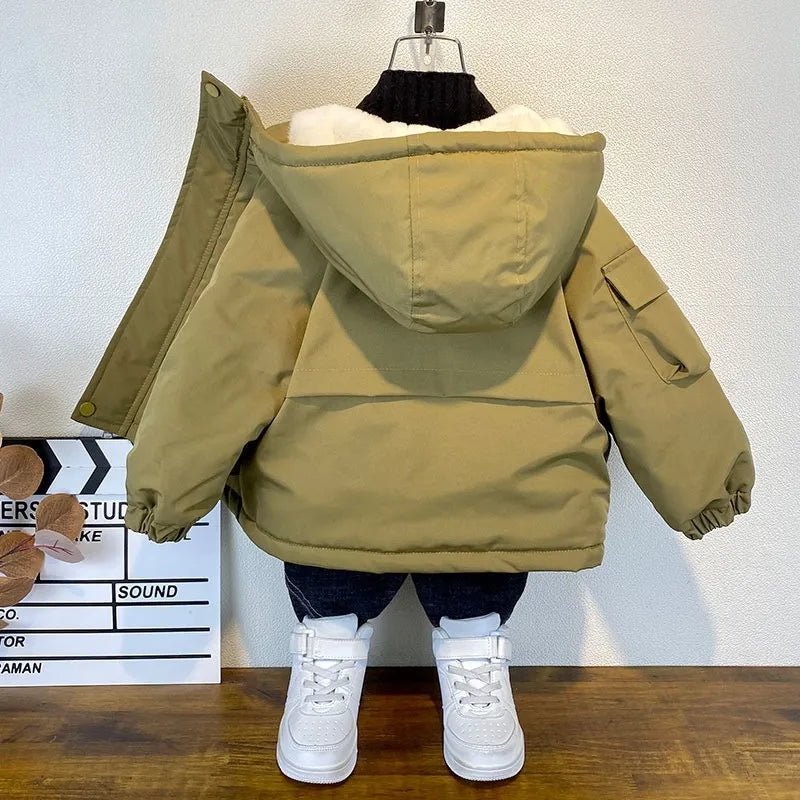 Black Hooded Cotton Parka for Boys - Winter Outerwear Kids Coat 3 - 8 Years XMP323 - JAC