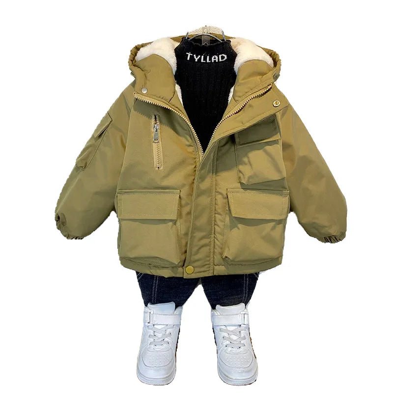 Black Hooded Cotton Parka for Boys - Winter Outerwear Kids Coat 3 - 8 Years XMP323 - JAC