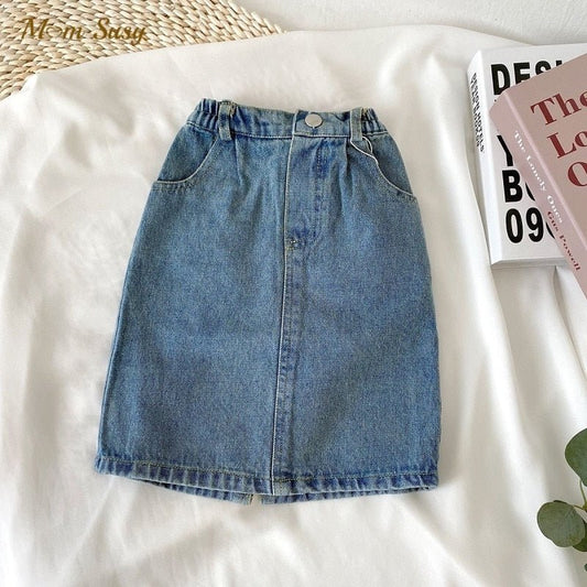 Blue Denim Maxi Skirt for Girls - JAC