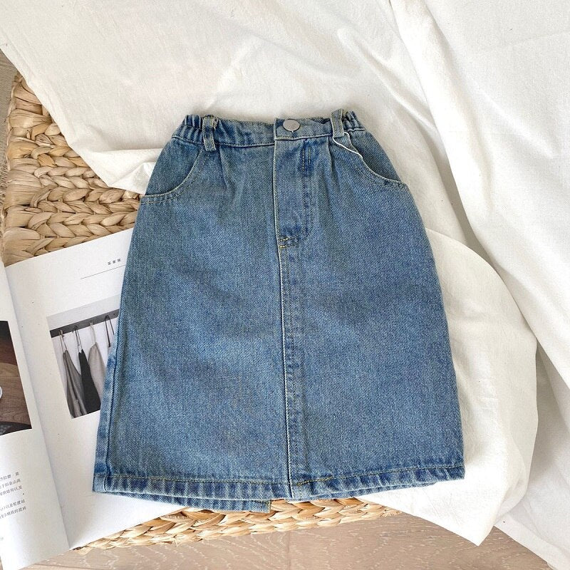 Blue Denim Maxi Skirt for Girls - JAC