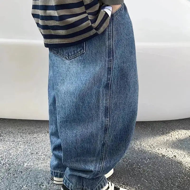 Blue Denim Mom Jeans for Kids - Sizes 3 - 9Y - JAC