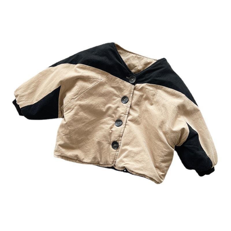 Boys' Khaki & Black Button - Up Patchwork Jacket - JAC