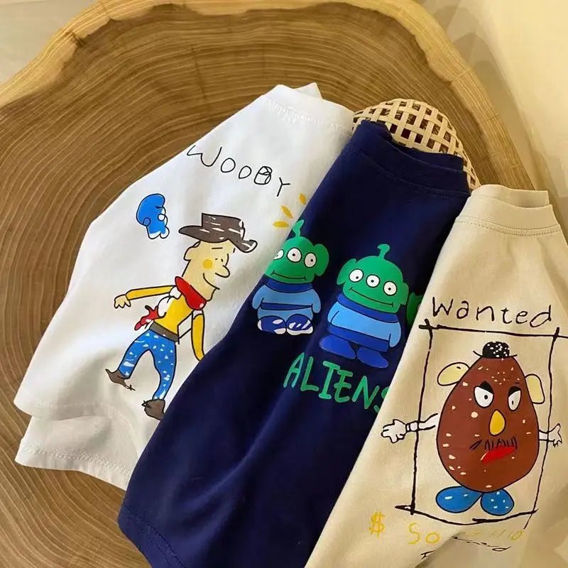 Cartoon Kids Drawing Cotton Tshirt - JAC