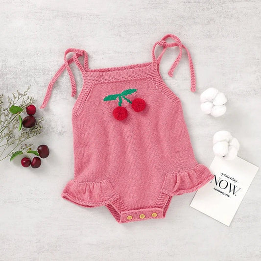 Cherry Ruffle Knit Bodysuit for Baby Girls - JAC