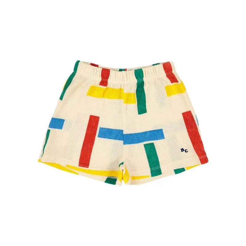 Color Block Polo Shirt and Shorts Matching Set - JAC