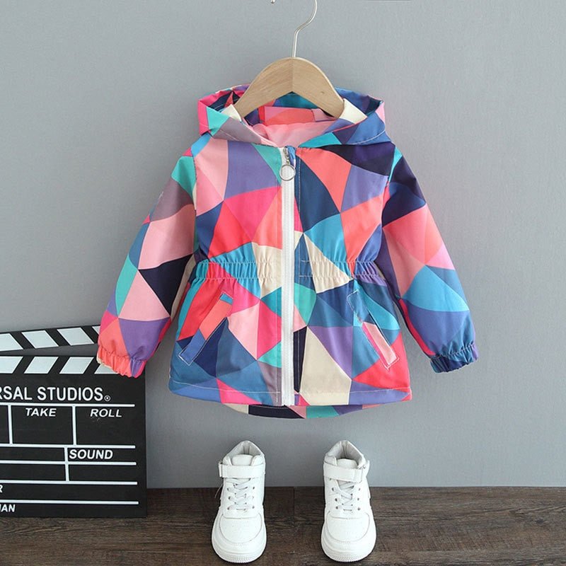 Colorful Butterfly Rain Hooded Coat for Kids - JAC