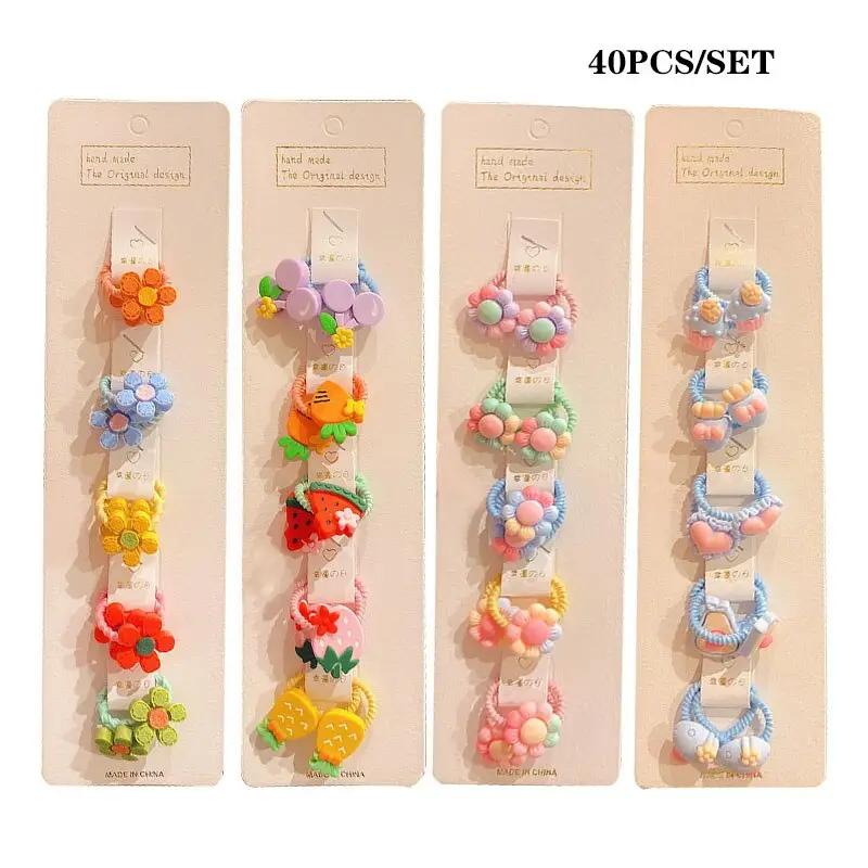 Colorful Cartoon Hairbands Set for Baby Girls - 40 Piece - JAC