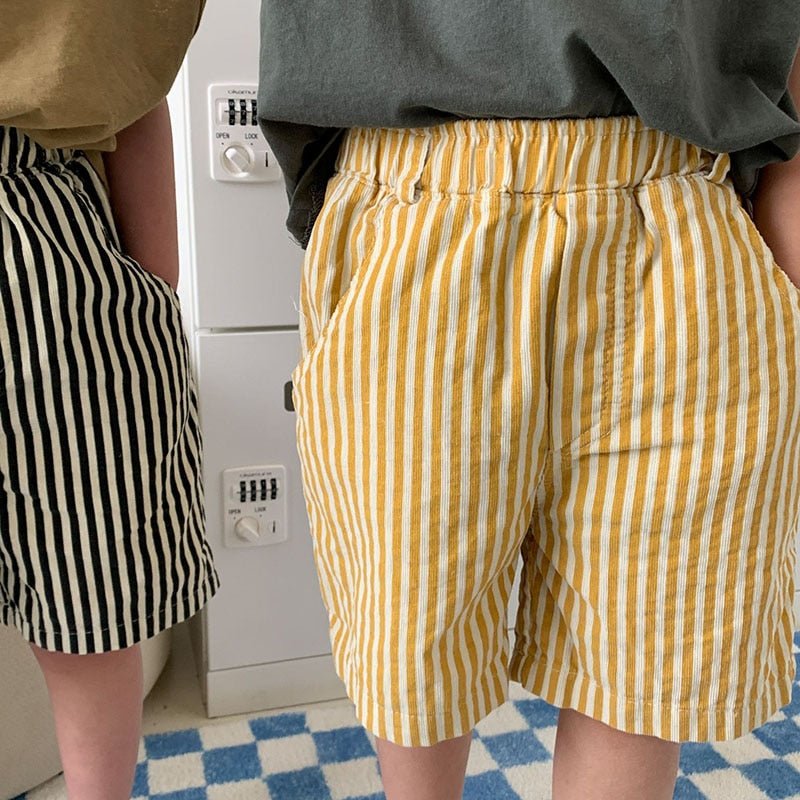 Corduroy Long Shorts for Boys with Striped Detail - JAC