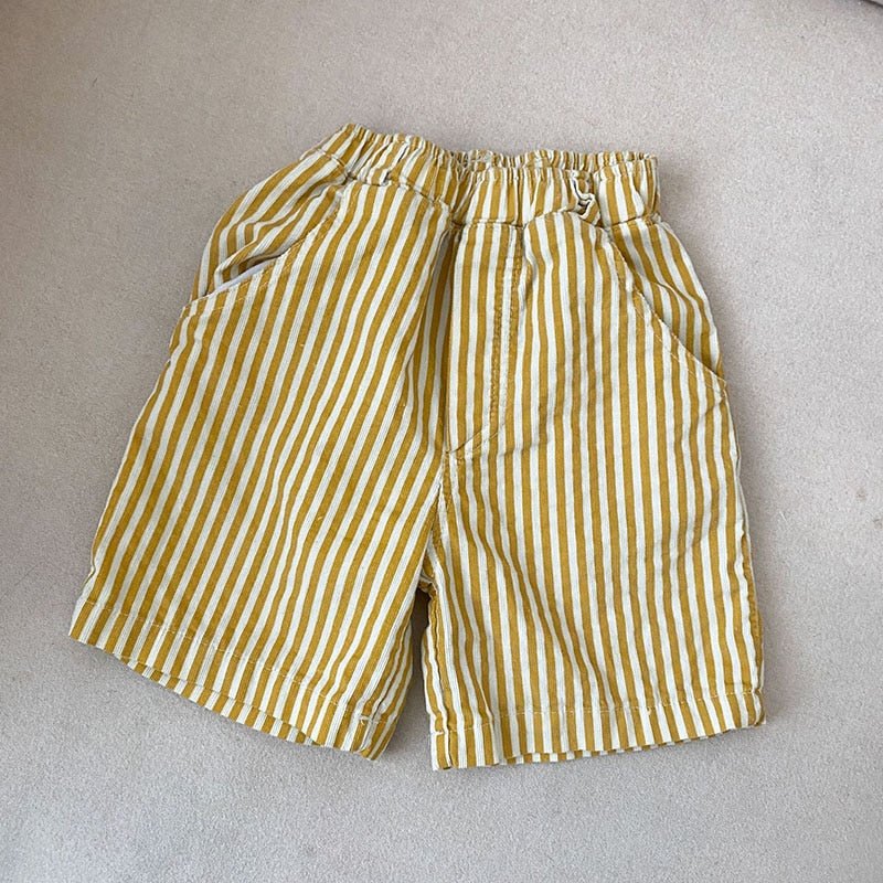 Corduroy Long Shorts for Boys with Striped Detail - JAC