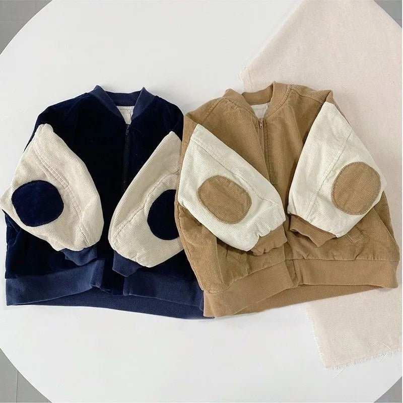 Corduroy Patchwork Kids Bomber Jacket - 4 Style Options - JAC