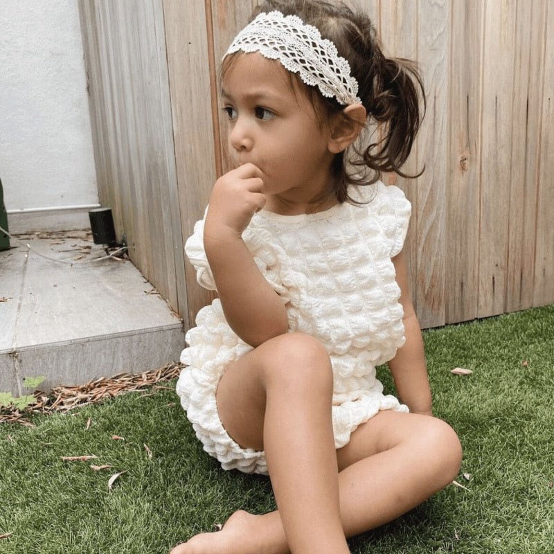 Cotton Ruffle Romper and Shorts Set with Matching Hats for Baby Girls - JAC