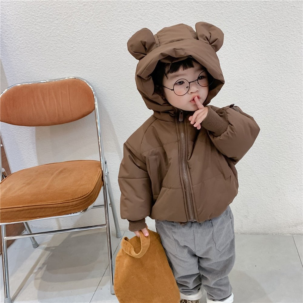 Cozy Bear Ear Zip - Up Puffer Jacket for Kids - JAC