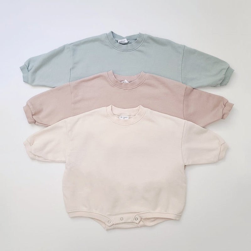 Cozy Cotton Baby Romper Sweatshirt - JAC