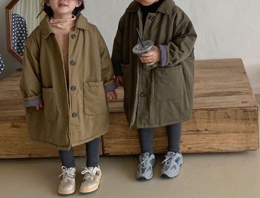 Cozy Kids' Army Green Parka - JAC