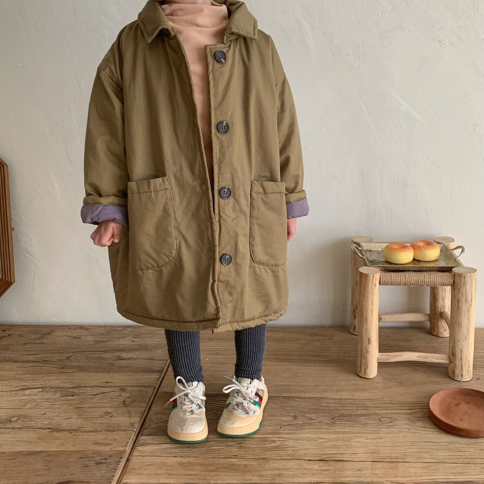 Cozy Kids' Army Green Parka - JAC