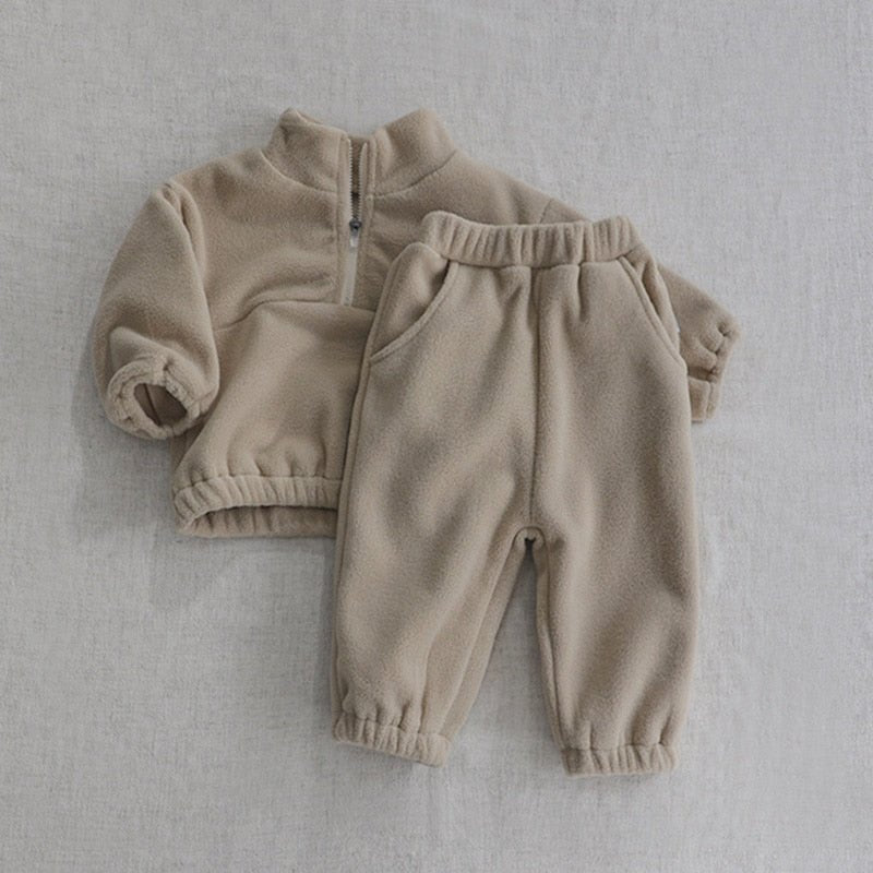 Cozy Kids Fleece Tracksuit Set with Zip - Up Jumper and Joggers - JAC