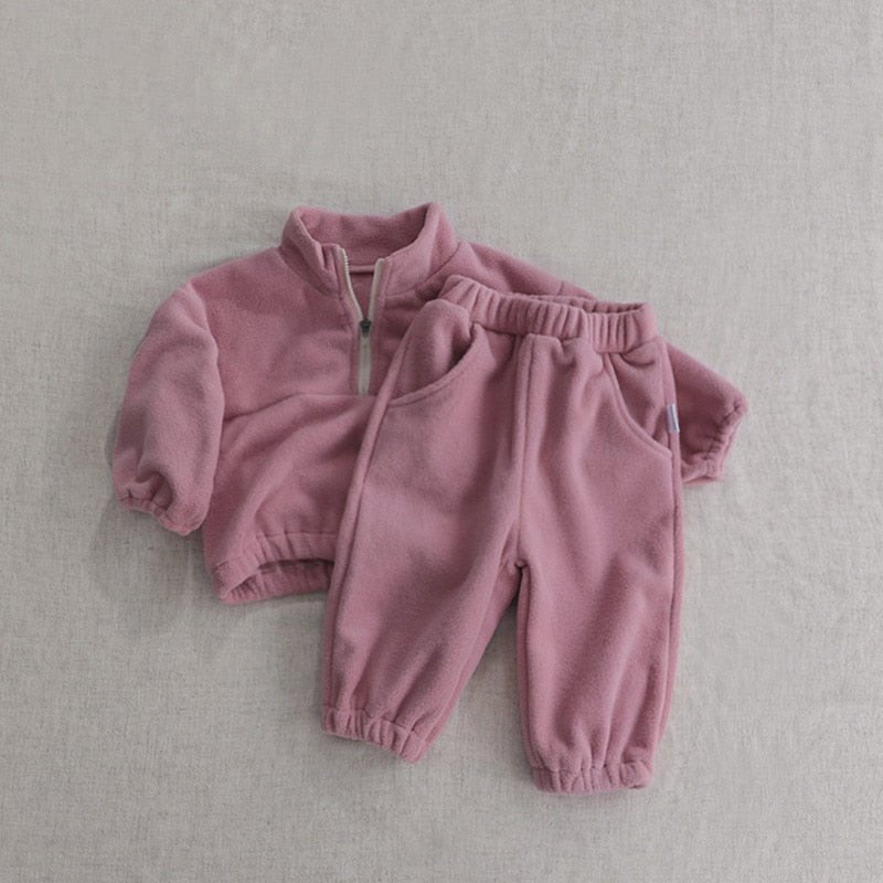 Cozy Kids Fleece Tracksuit Set with Zip - Up Jumper and Joggers - JAC