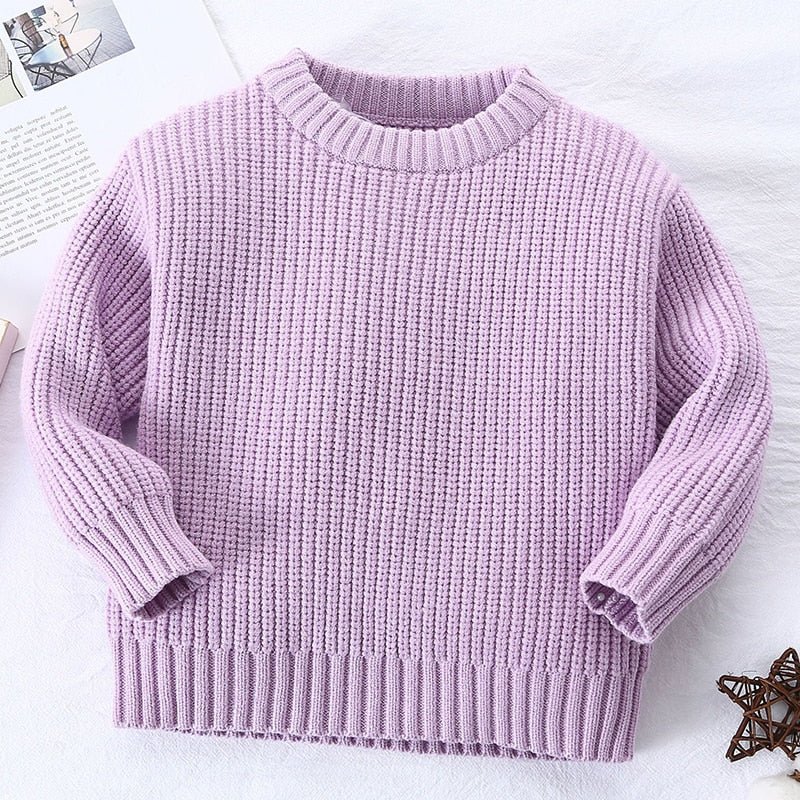 Cozy Kids' Round Neck Knit Sweater - JAC