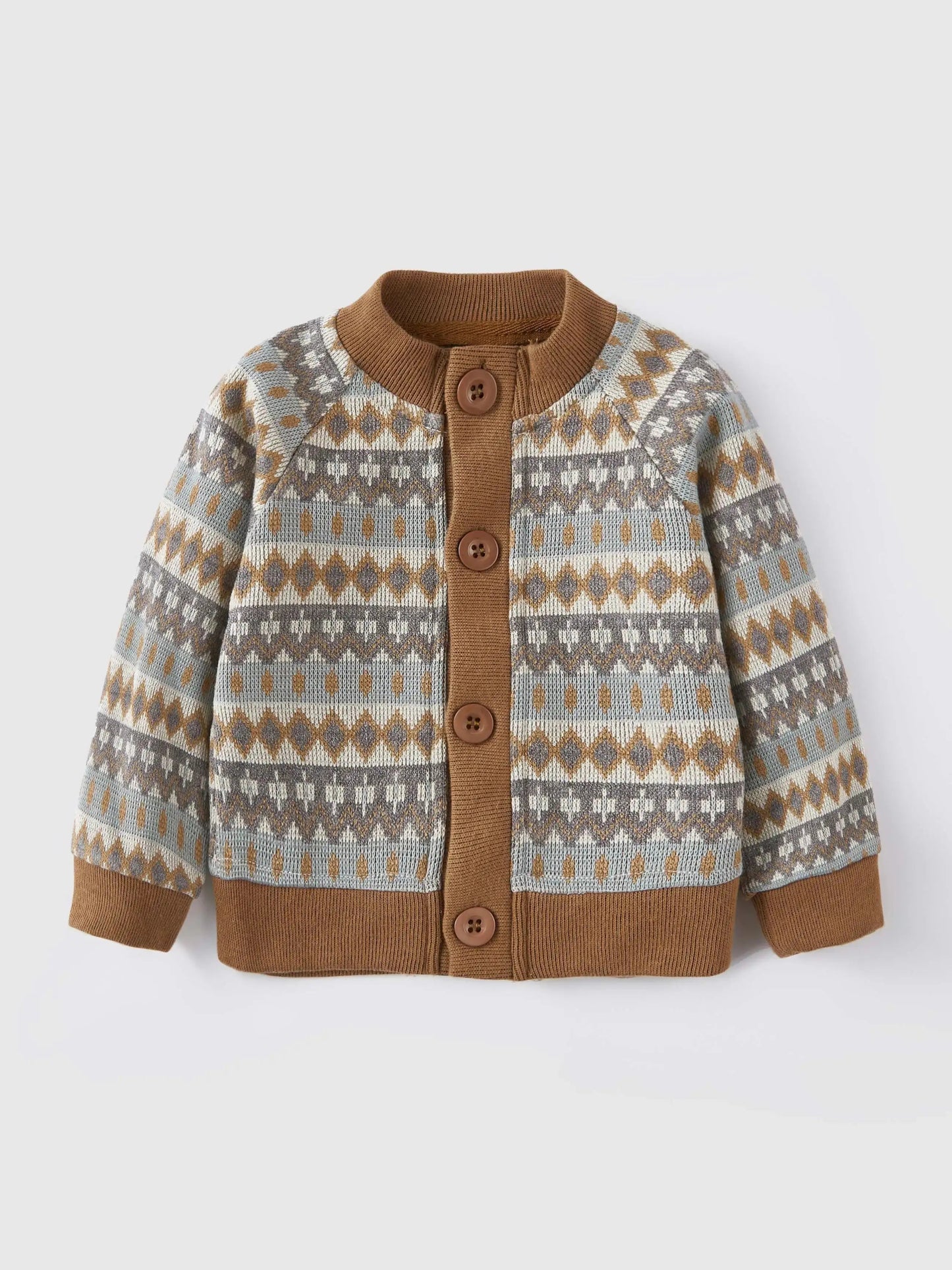 Cozy Knit Patterned Kids Cardigan - JAC