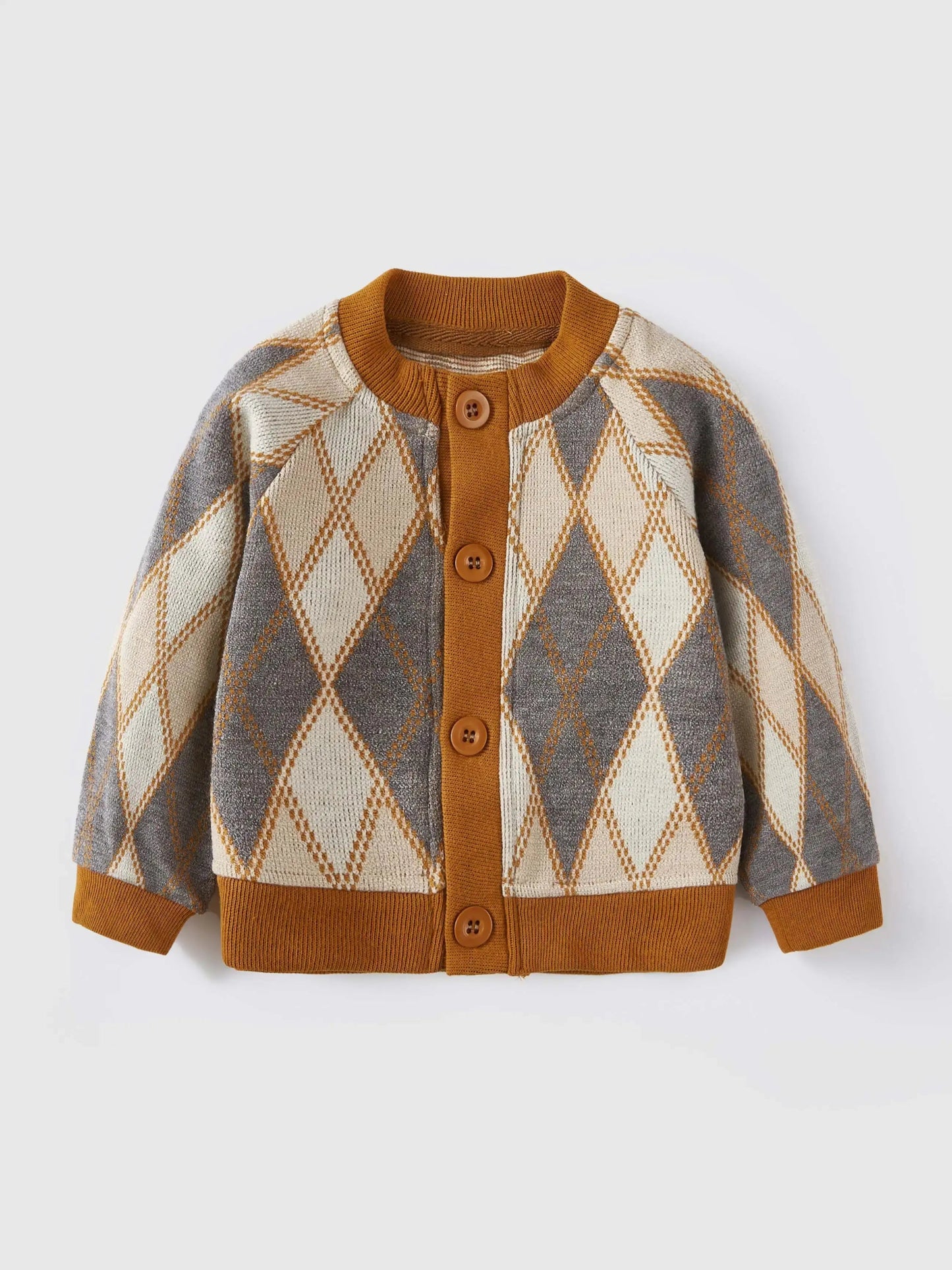 Cozy Knit Patterned Kids Cardigan - JAC