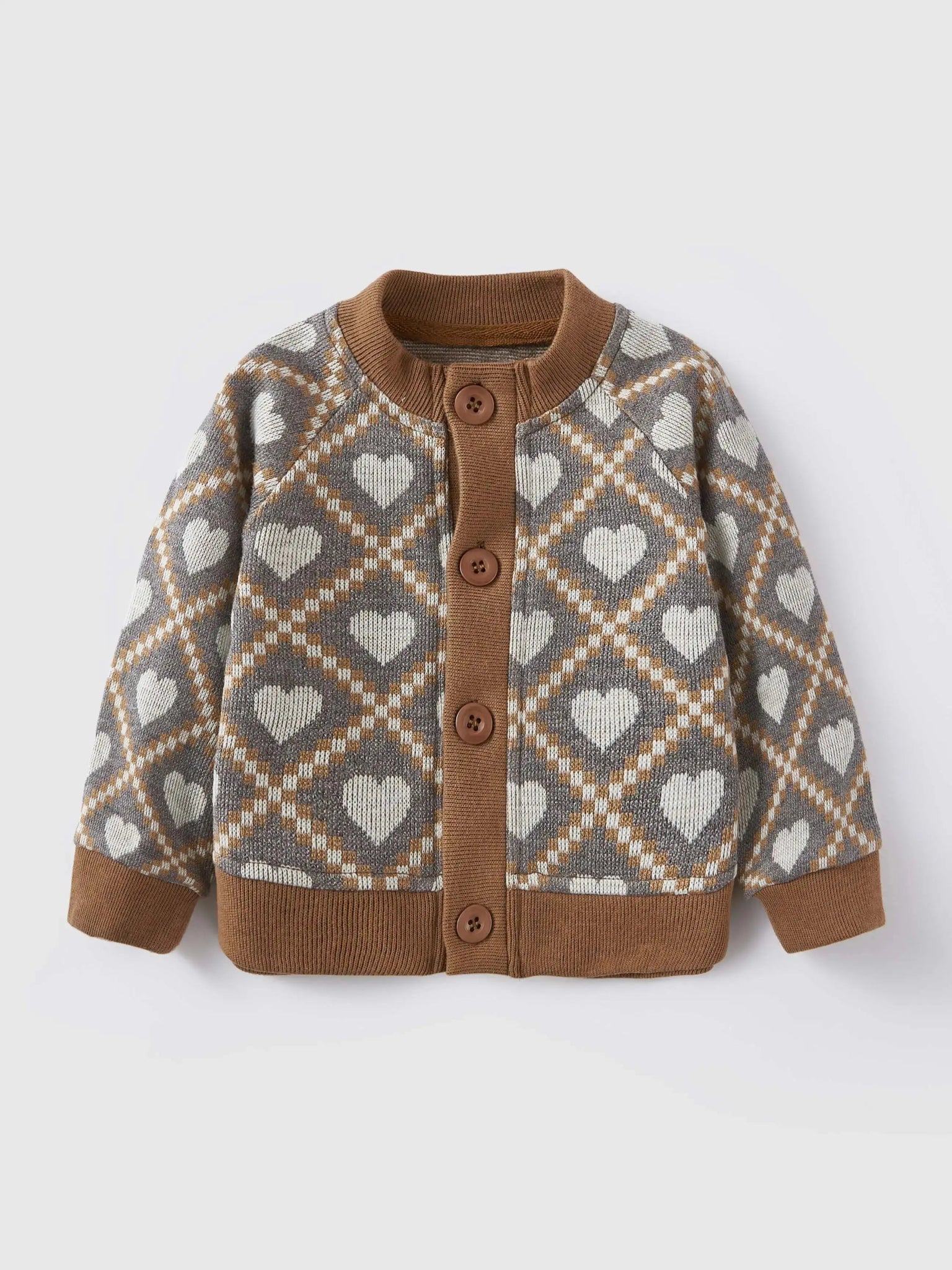 Cozy Knit Patterned Kids Cardigan - JAC