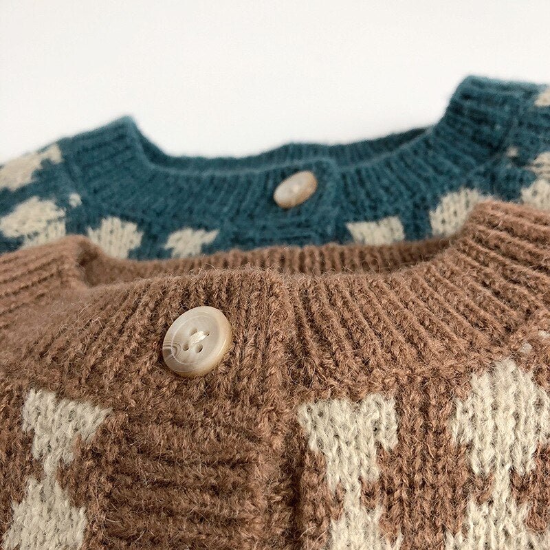 Cozy Knit Round Neck Cardigan for Kids - JAC