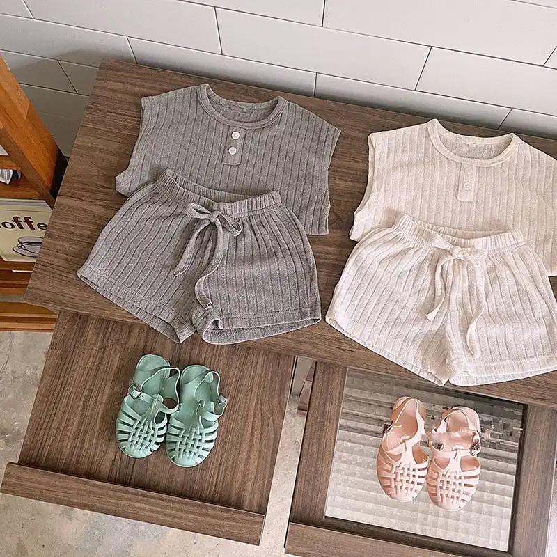 Cozy Ribbed Cotton Tshirt and Flowy Shorts Set for Kids - JAC