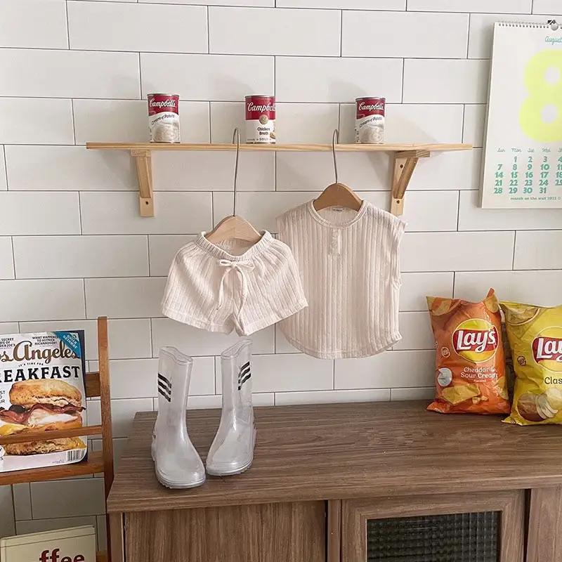 Cozy Ribbed Cotton Tshirt and Flowy Shorts Set for Kids - JAC