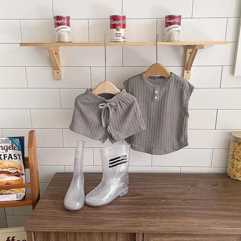 Cozy Ribbed Cotton Tshirt and Flowy Shorts Set for Kids - JAC