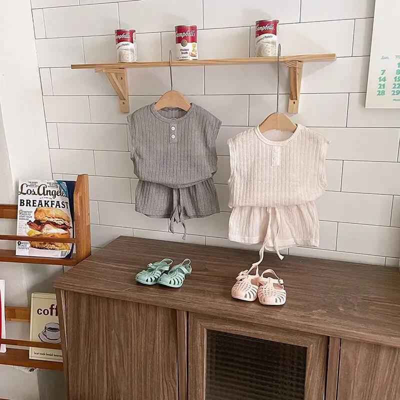 Cozy Ribbed Cotton Tshirt and Flowy Shorts Set for Kids - JAC