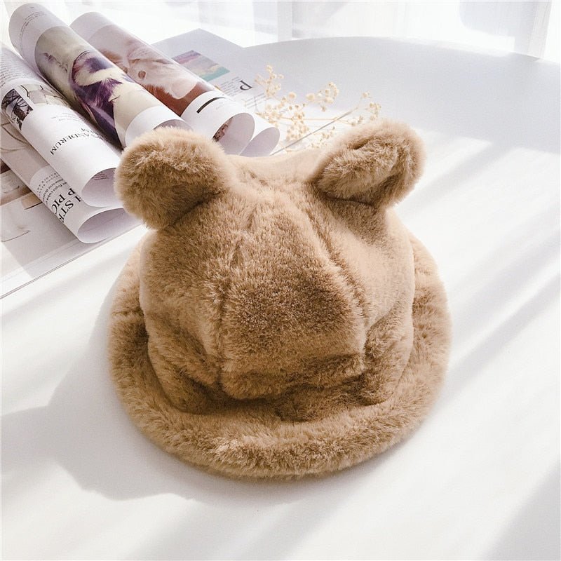 Cozy Teddy Bear Bucket Hat - Unisex, One Size - JAC