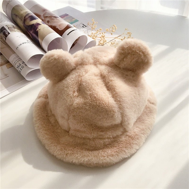 Cozy Teddy Bear Bucket Hat - Unisex, One Size - JAC