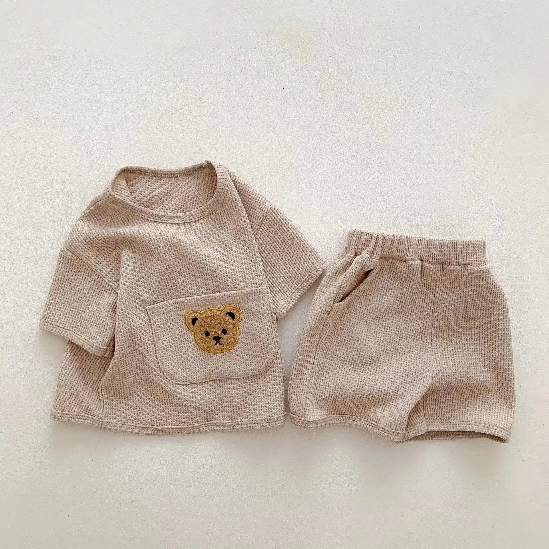 Cozy Teddy Bear Waffle Kids Set - JAC