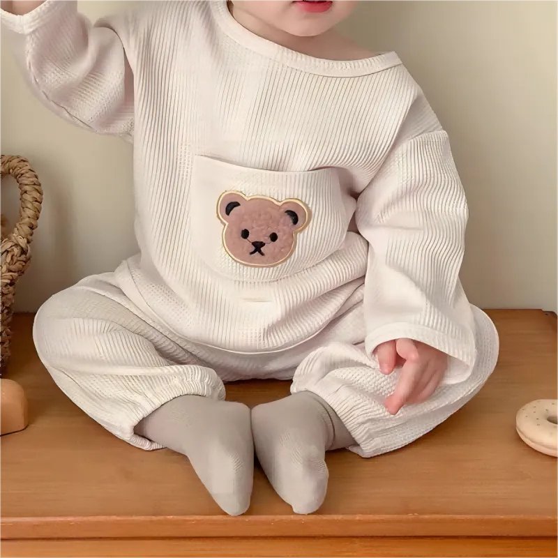 Cozy Teddy Bear Waffle Kids Set - JAC