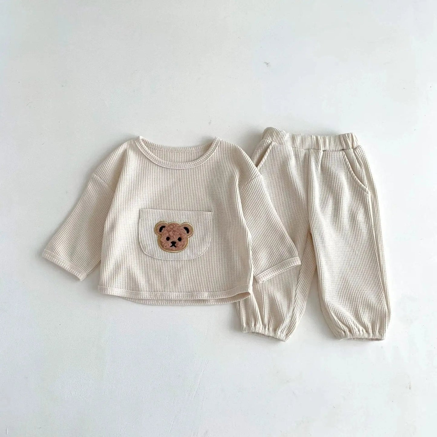 Cozy Teddy Bear Waffle Kids Set - JAC