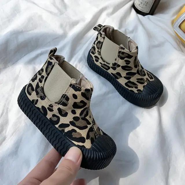 Cute Striped High - Top Canvas Shoes for Kids with Warm Cotton Bottoms - JAC