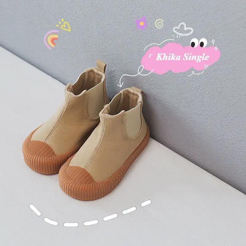 Cute Striped High - Top Canvas Shoes for Kids with Warm Cotton Bottoms - JAC