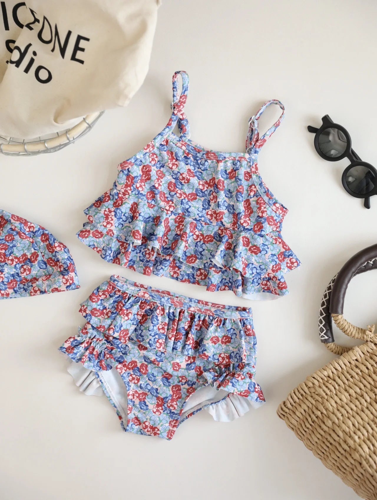 deer jonmi 2024 New Summer Toddlers Girls Princess Cute Swimwear Printed Backless Beach Bikini Children Two - piece Swimsuits - JAC