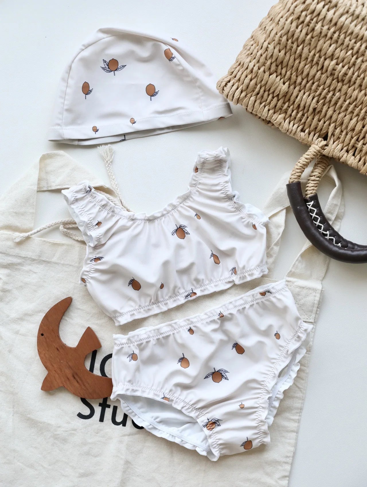 deer jonmi 2024 New Summer Toddlers Girls Princess Cute Swimwear Printed Backless Beach Bikini Children Two - piece Swimsuits - JAC